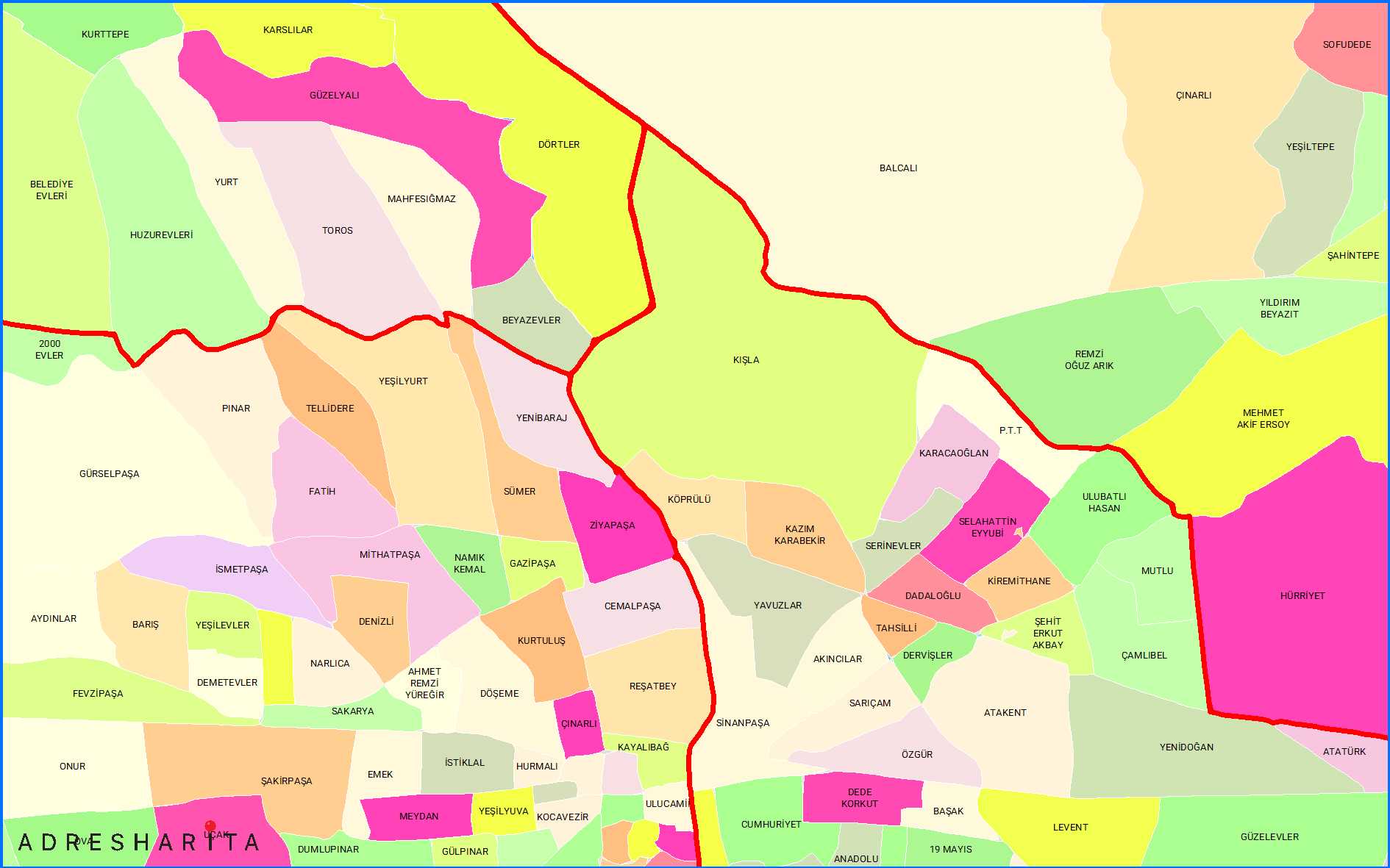 Türkiye mahalle sınırları haritası